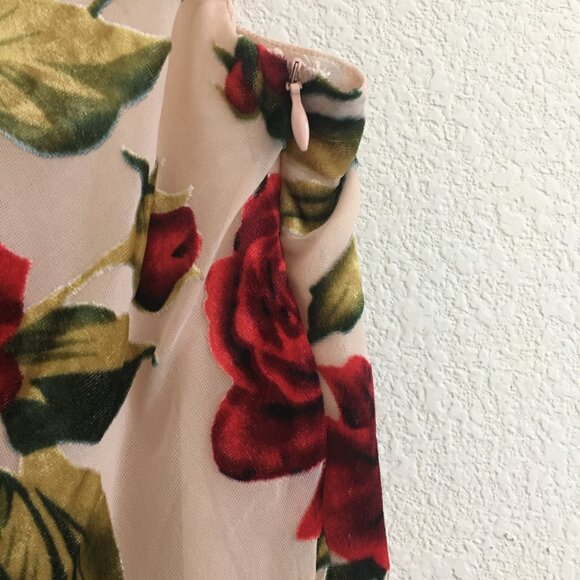 Nasty Gal Size 8 Rose Floral Devore Cowl Slip Mini Dress Party/Cocktail - Picture 5 of 15